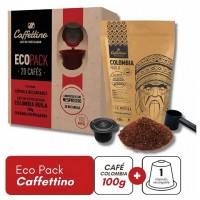 Caffettino Ecopak Colombia Huila 100grs + capsula + Dosificador