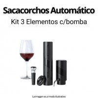 Descorchador Set Bomba + Dispenser USB